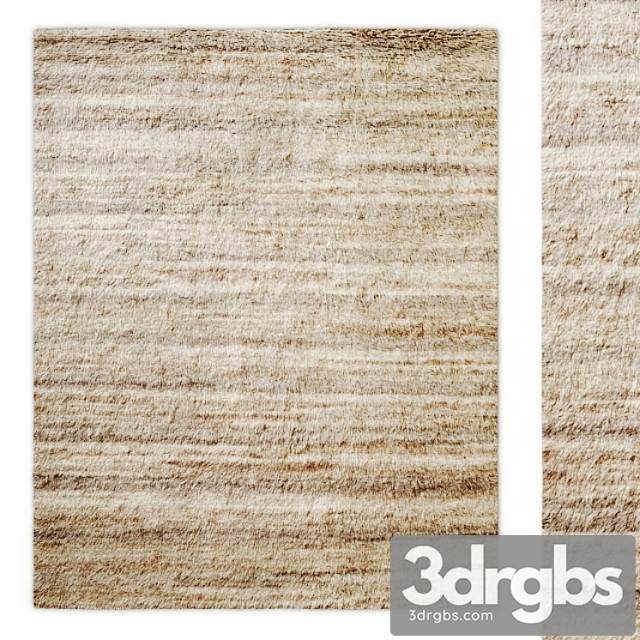 Palette stripe hand-knotted wool shag rug rh