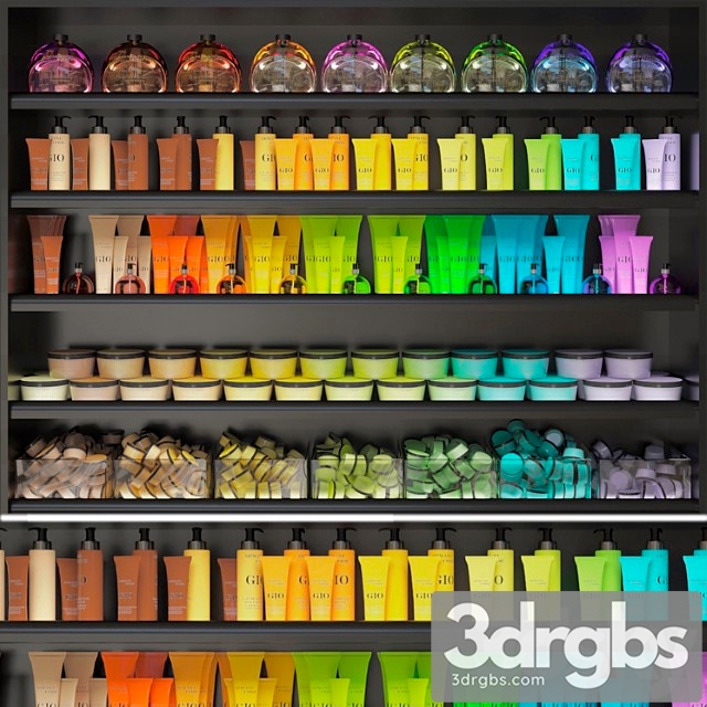 Set of multi-colored cosmetics. beauty saloon