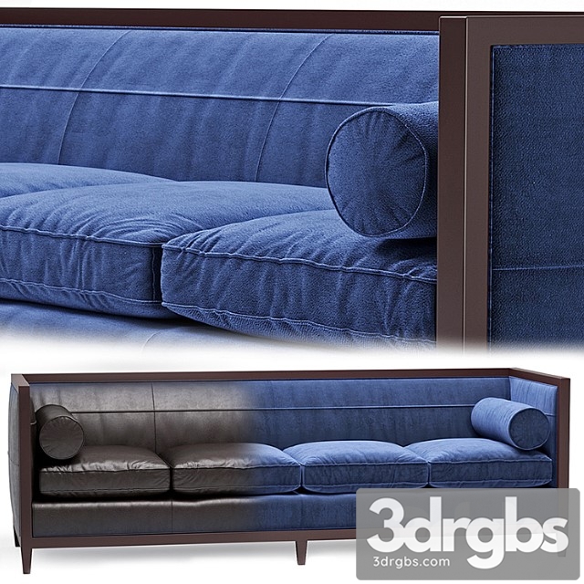Baker archetype wood banded sofa no. 6370-98 2