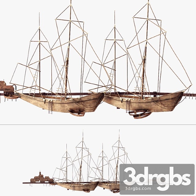 Curtis Jere Ships In The Harbor Wall Decoration