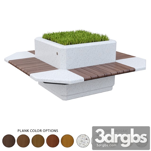 Square Planter Bench 227