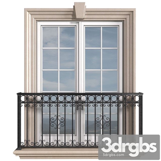 French Balcony Classic Forged Fence Frame Windows 1