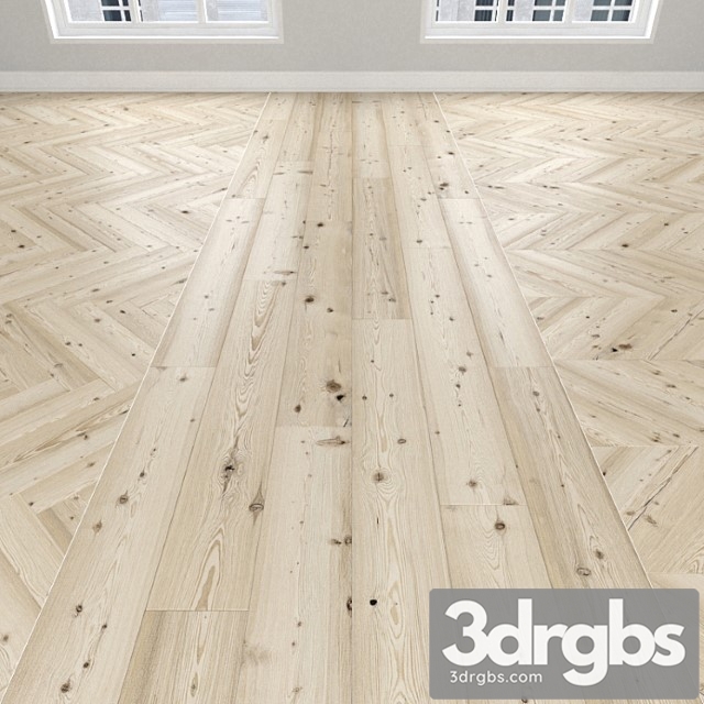 Parquet larch is white, 3 types. christmas tree, linear, chevron.