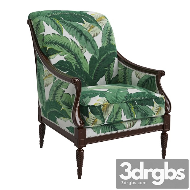 Harwood accent chair, palm leaf