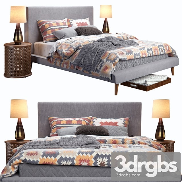 West Elm Mod Upholstered Bed