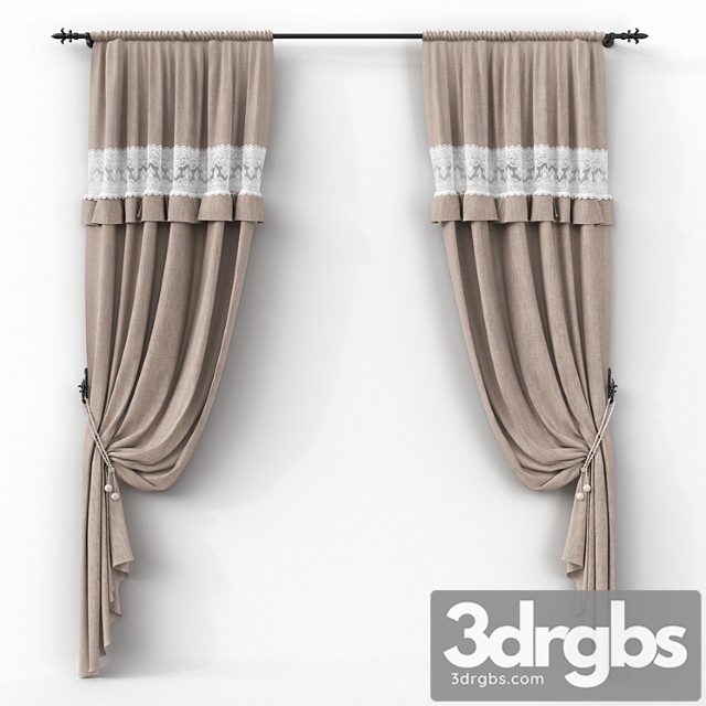 Linen curtains on the hooks