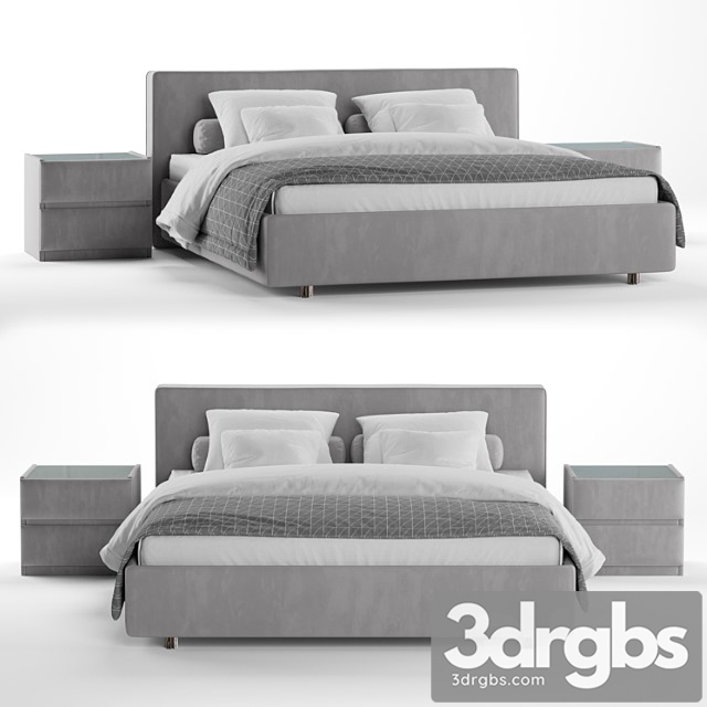 Luiza grand bed with oscar side tables