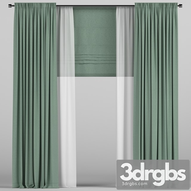 Green Roman Curtains