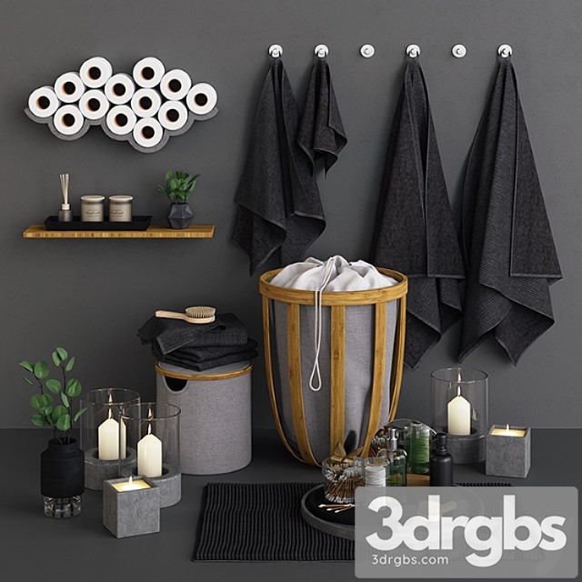 Bamboo Concrete Bathroom Set