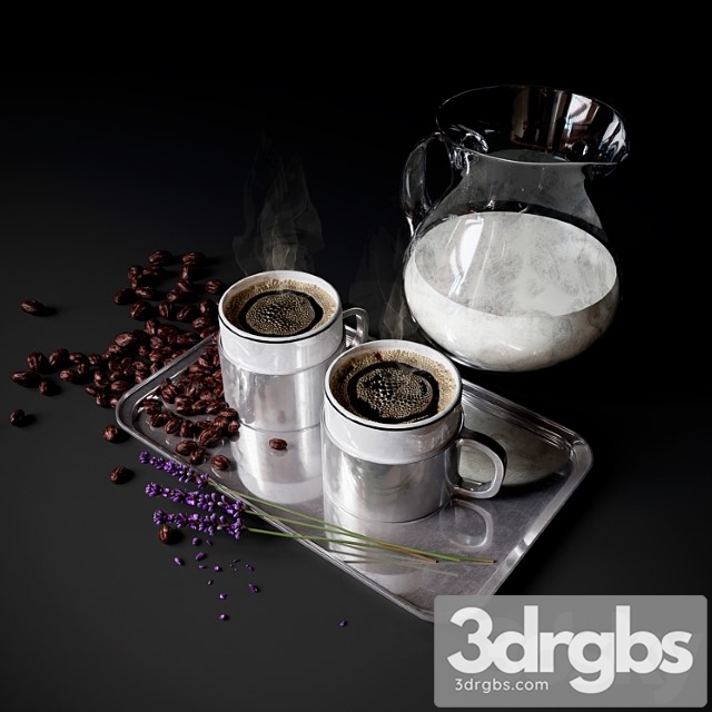 Coffee set with milk