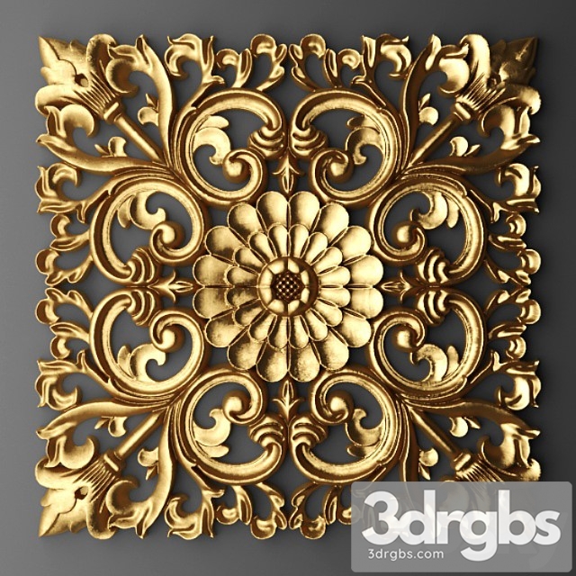 Rosette Pattern Carving Lattice Panel Pattern Art Abstract Decorative Interior Wall Decor Golden Luxury Lucky 1