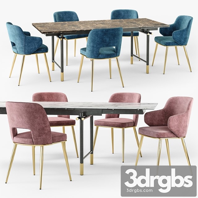 Calligaris monogram table foyer chair set 2