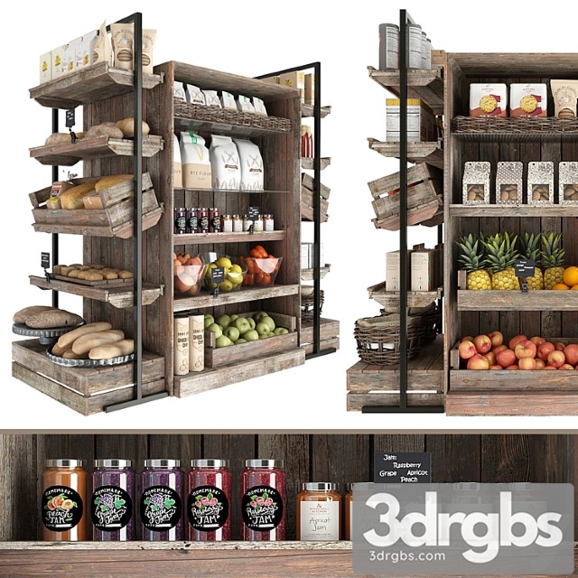 Shelves with products