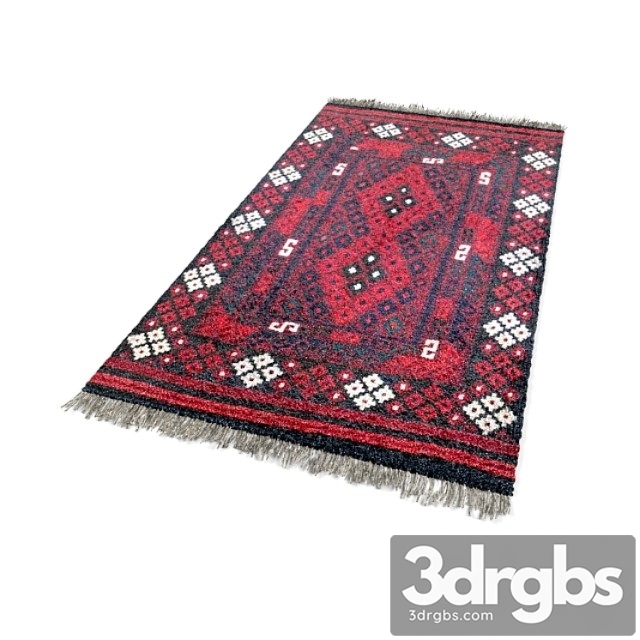 Burgundy kilim with rhombus