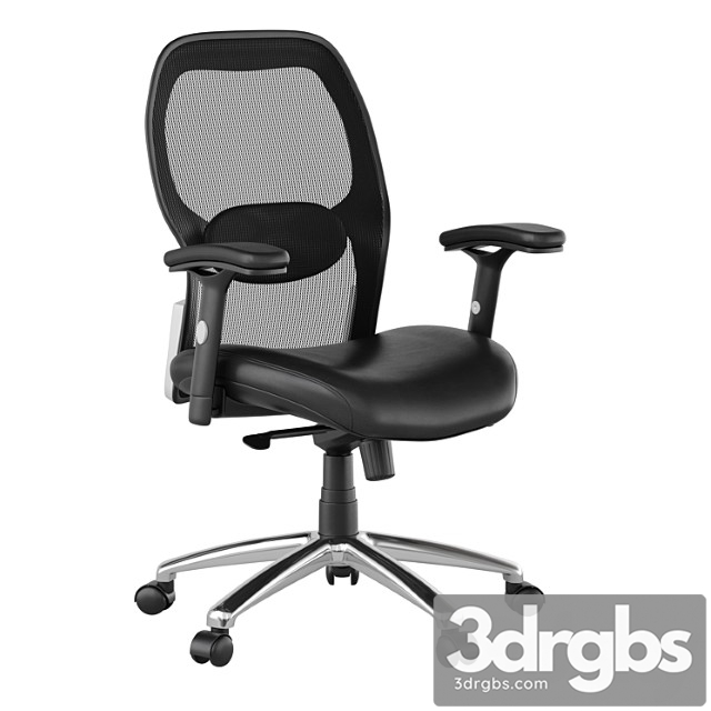 Office swivel chair with soft-leather seat