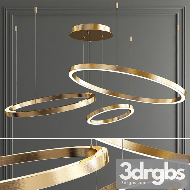 Art deco ring hoops led chandelier