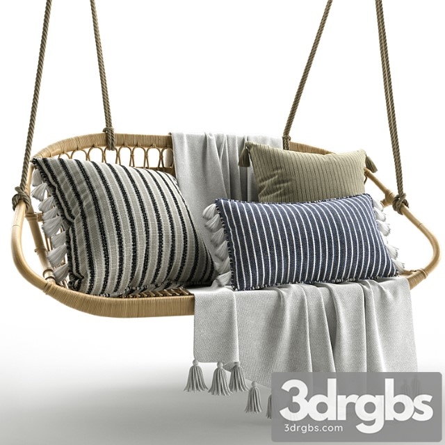 Hanging rattan bench serena & lily