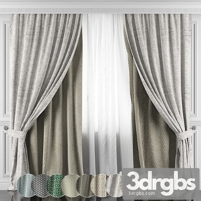 Curtains with window and moldings 366-371