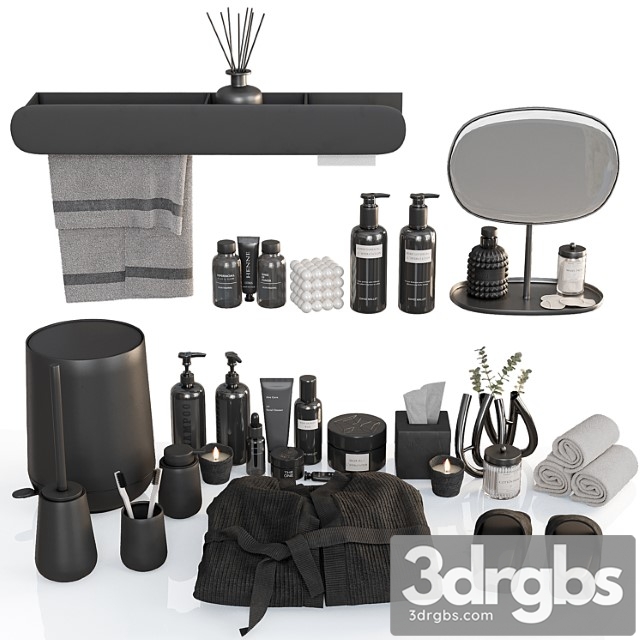 Bathroom Decorative Set Nova One Black