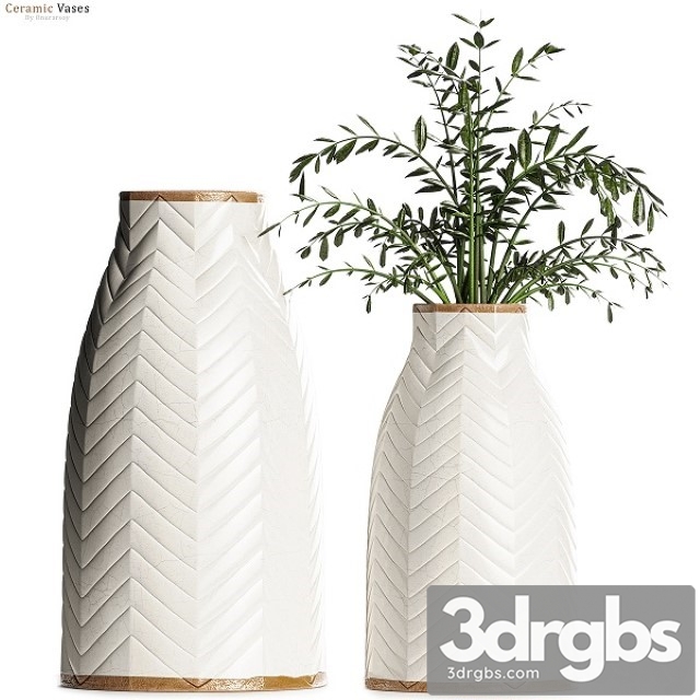 Crate & Barrel Adra Vases With Plants