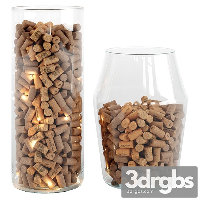 Wine corks in a vase decor