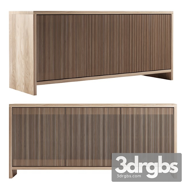 Oak Slatted Credenza by Material