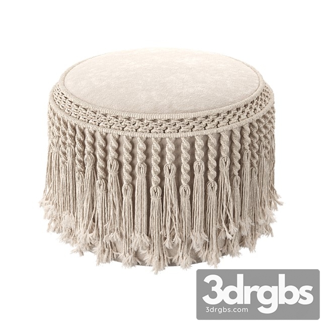 Macrame pouf pretty bird