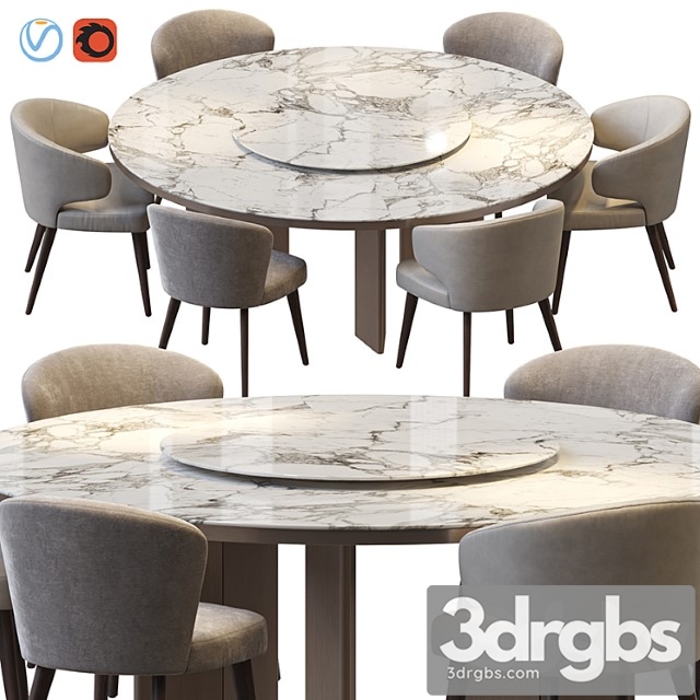 Morgan marble table and aston dining chair