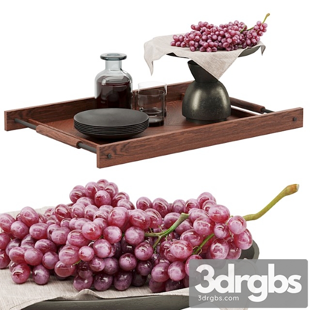 Decorative set with grapes
