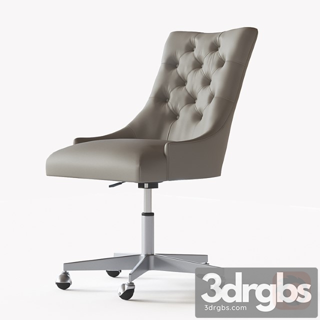 Martine adjustable leather desk chair - pewter 2