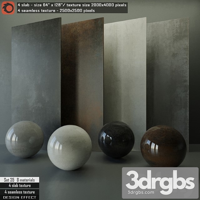 Design effect slab & seamless texture set 35