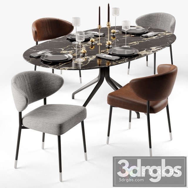 Minotti Mills Chair Claydon Table