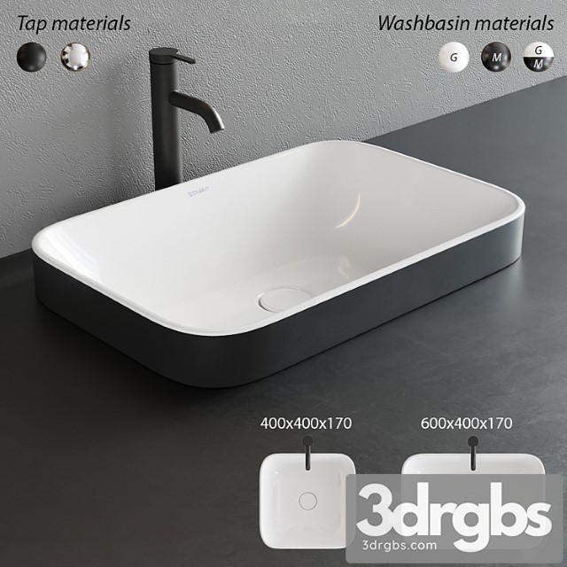 Duravit Happy D2 Plus Rectangular Washbasin Set 2