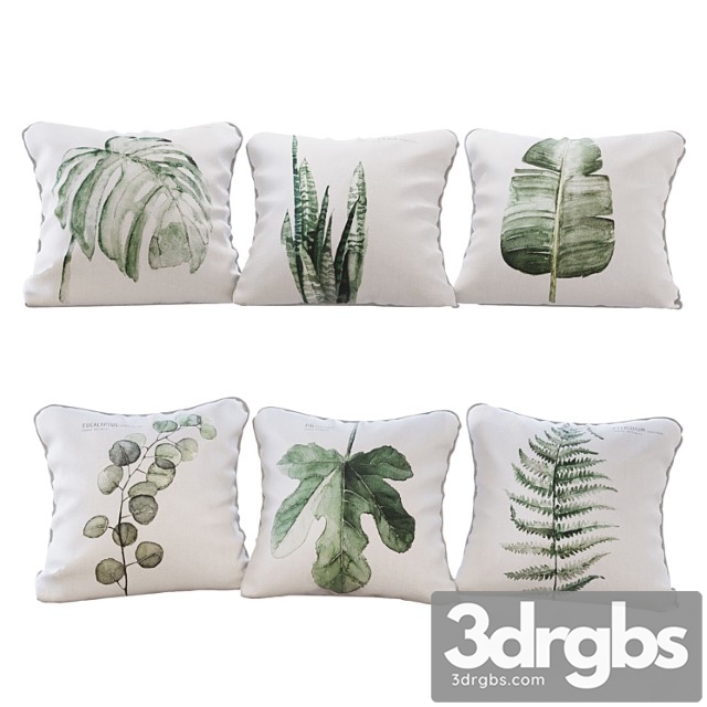 Set of 6 with urban botanic 01 print