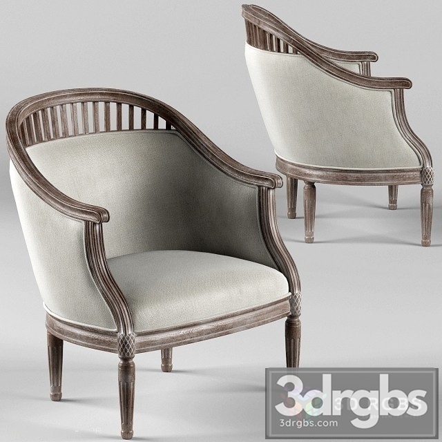 Curtis Ivory Rounded Ladder Armchair