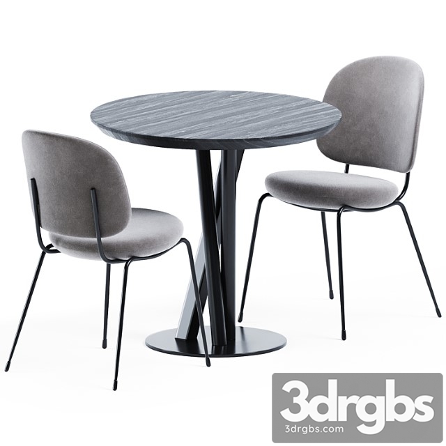 Niels table d80 by traba & industry dining chair by stellar works