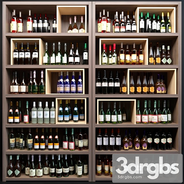 Large Wine Cabinet With Wine And Sparkling Wine Collection