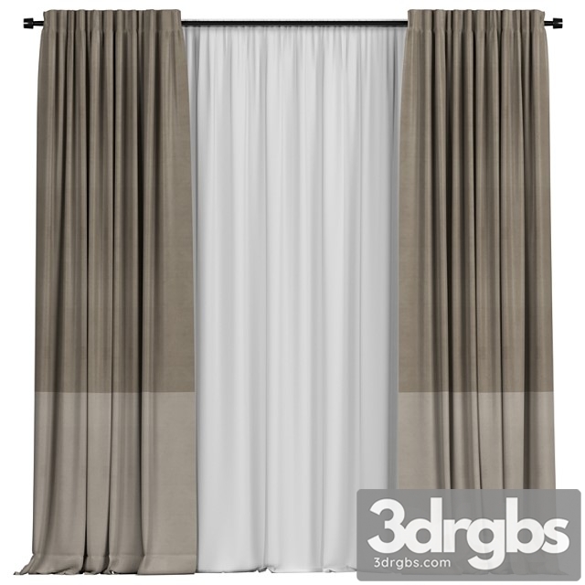 Curtains With Tulle In Two Colors 15