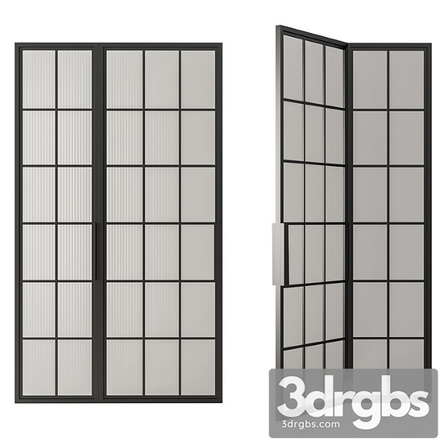 Metal frame mate glass modern door - door model 45