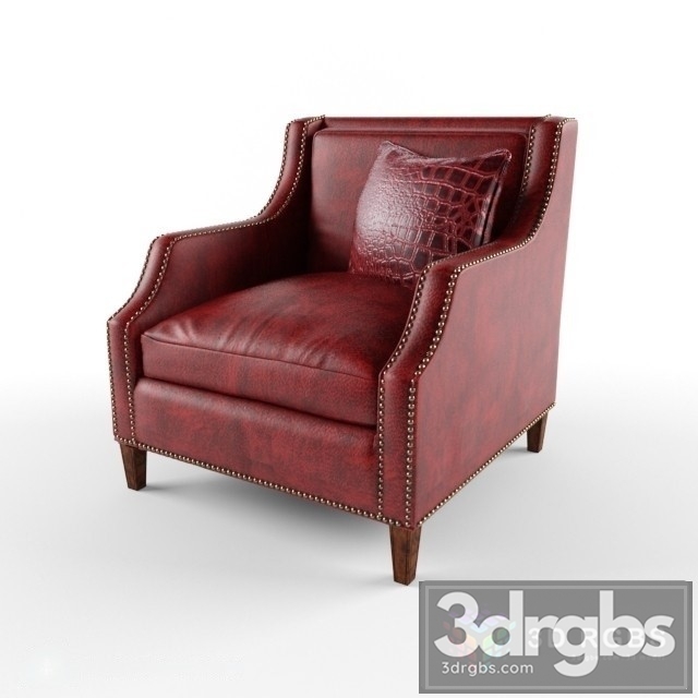 Rustic Red Leather Armchair