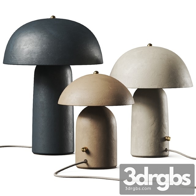 Ceramicah Raku Tera Lime Plaster Table Lamps