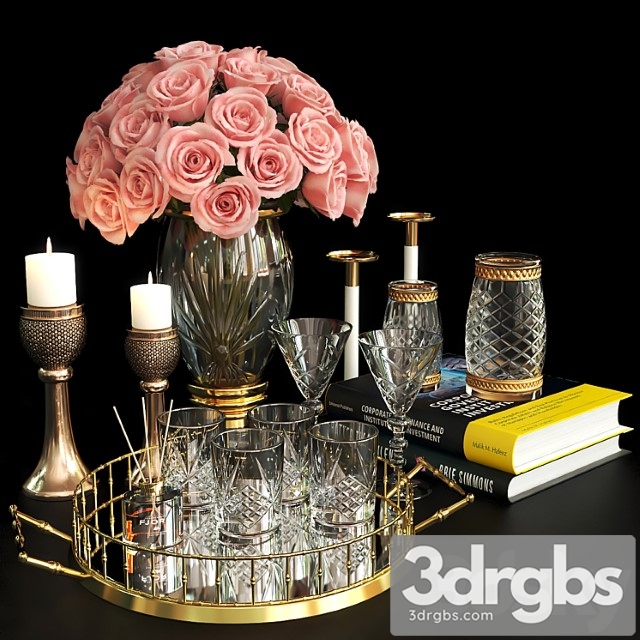 Decorative set Set419 -rose and gold
