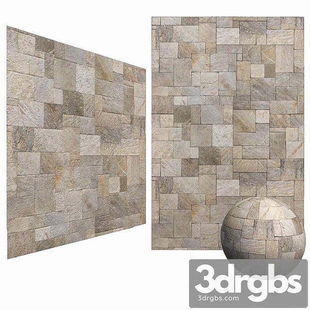 Mix Travertine French Pattern Stone Wall Floor 6k High Resolution Tileable