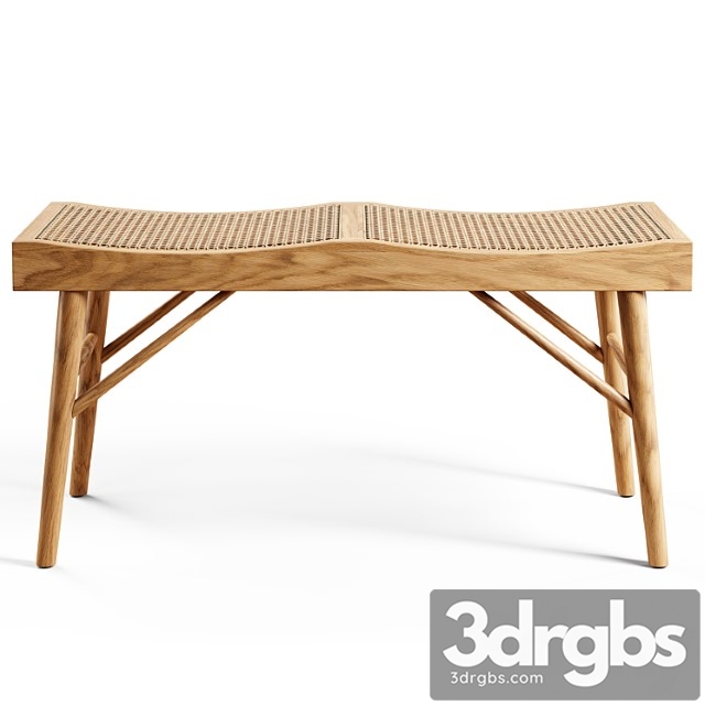 Zara home - the wood and rattan bench - medium