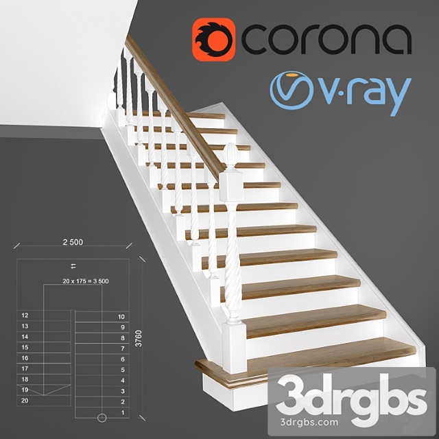 Classic two-staircase staircase