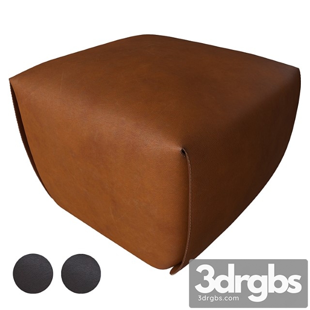 Bao natural leather ottoman by viola tonucci