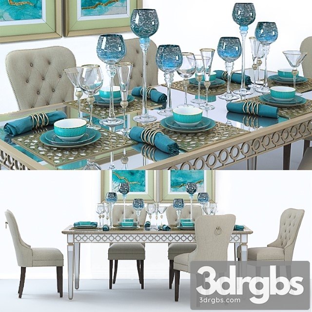 Sophie mirrored dining table 2