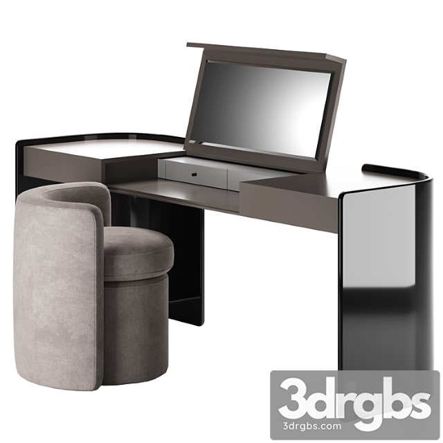 Modern make up table with pouf