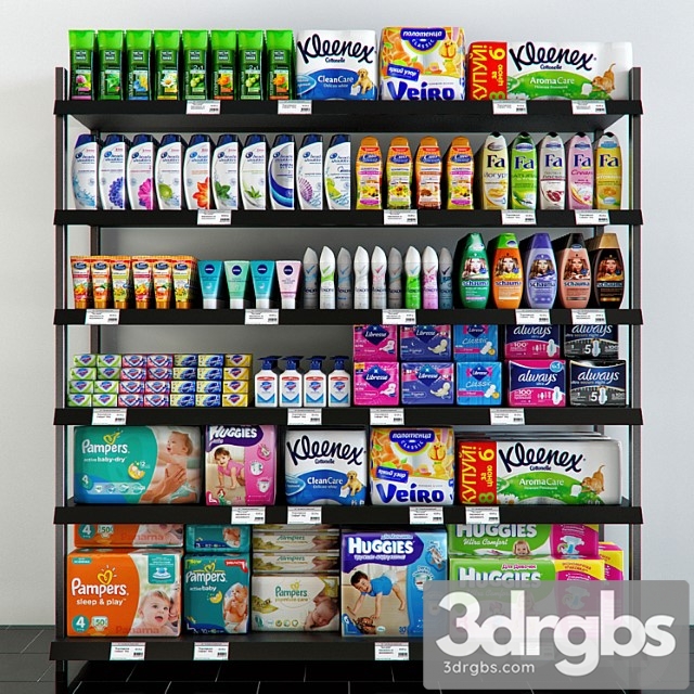 Shelving With Hygiene Products