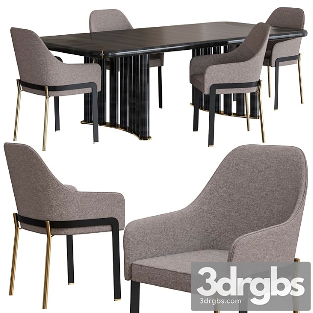 Opera contemporary oliver table and stacy armchair dining set 2